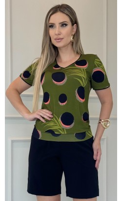  034305 - Blusa Ramany Cós Estampa Póa 